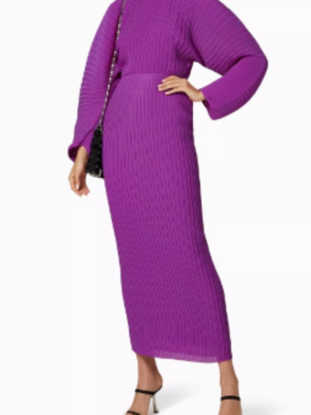 NWT Solace London Mirabelle Pleated Maxi Dress Purple Midaxi Size 8